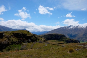 Looking towards Mt Aspiring from the top of Rocky Mountain View of aspiring ntl park
