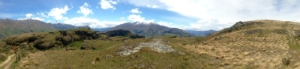 180 degree view atop windy Rocky Mountain, towards Aspiring Ntl Park winds of rocky mountain new zealand